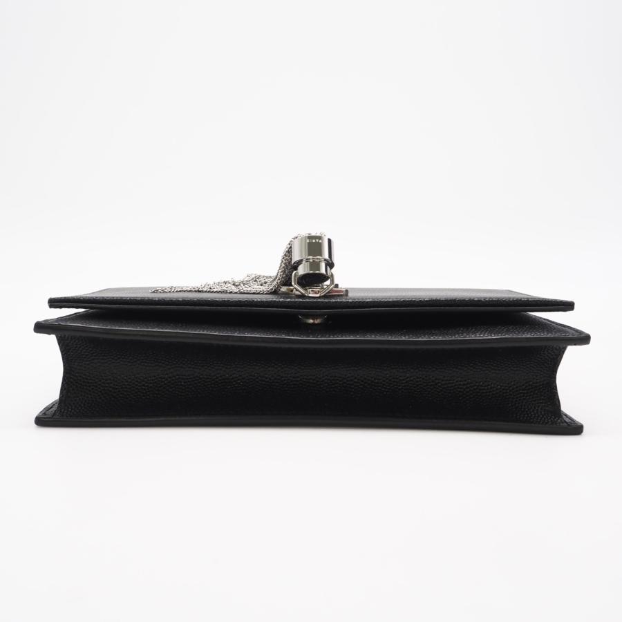★3日以内返品可★ 未使用 SAINT LAURENT サンローラン ケイトタッセル スモール チェーンウォレット 452159 ショルダーバッグ ブラック シルバー レザー レディース ☆3日以内返品可☆ 未使用 SAINT LAURENT サンローラン ケイトタッセル