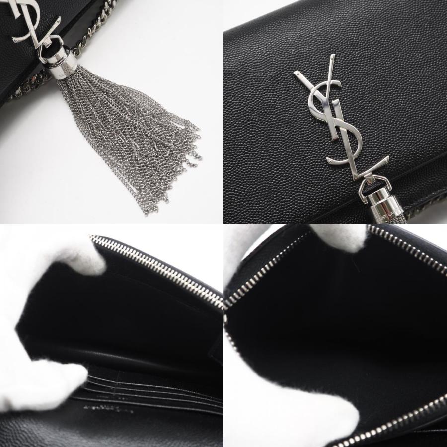 ★3日以内返品可★ 未使用 SAINT LAURENT サンローラン ケイトタッセル スモール チェーンウォレット 452159 ショルダーバッグ ブラック シルバー レザー レディース ☆3日以内返品可☆ 未使用 SAINT LAURENT サンローラン ケイトタッセル