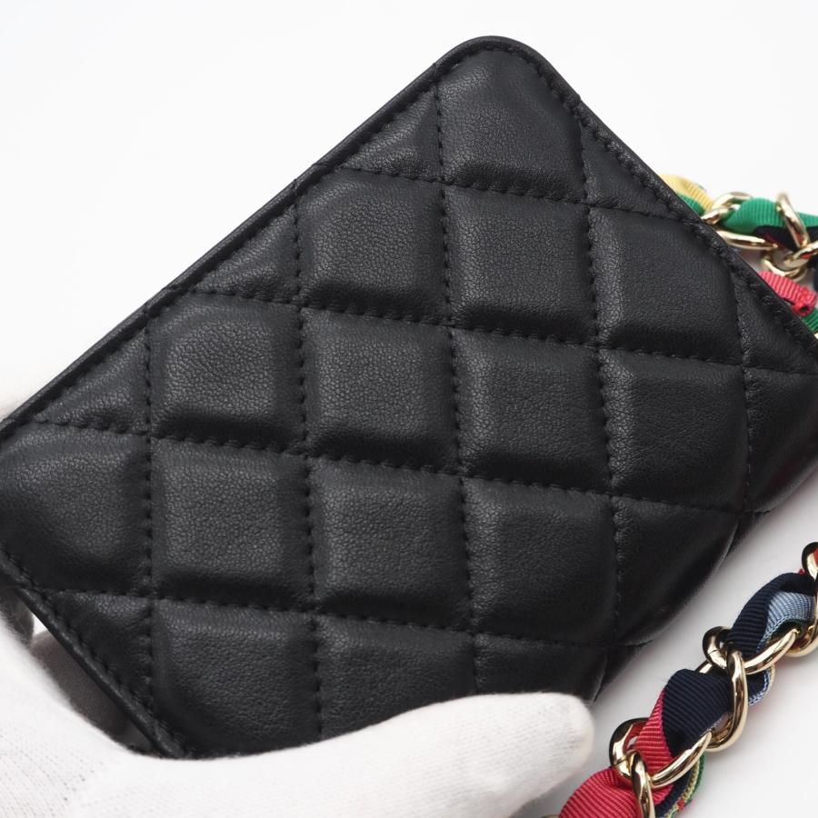 ★3日以内返品可★ 極美品 CHANEL シャネル ミニマトラッセ チェーンショルダーバッグ - ショルダーバッグ ブラック マルチカラー ラムスキン レディース CHANEL（シャネル） ☆3日以内返品可☆ 極美品 ミニマトラッセ