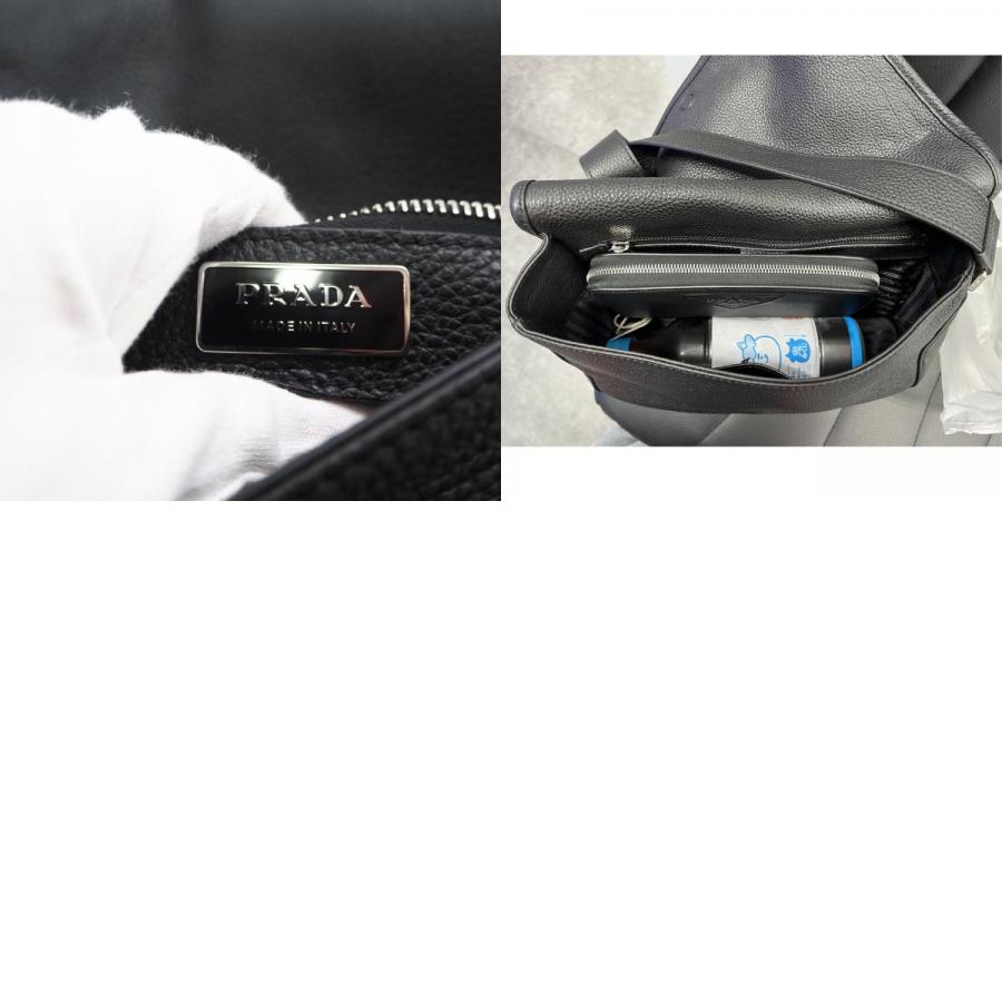 極美品 PRADA プラダ ロゴストラップ レザー PRADA（プラダ） ☆3日以内返品可☆ 美品 レザー トライアングルロゴ