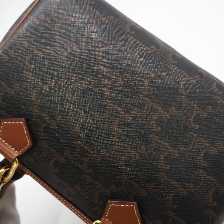 ★3日以内返品可★ 美品 CELINE セリーヌ トリオンフキャンバス カーフスキン スモール ボストン タン | CELINE | 03