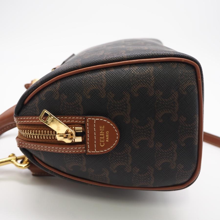 ★3日以内返品可★ 美品 CELINE セリーヌ トリオンフキャンバス カーフスキン スモール ボストン タン | CELINE | 07