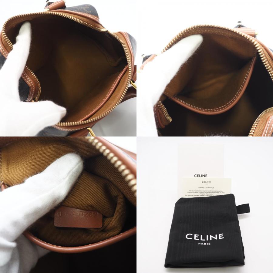 ★3日以内返品可★ 美品 CELINE セリーヌ トリオンフキャンバス カーフスキン スモール ボストン タン | CELINE | 09