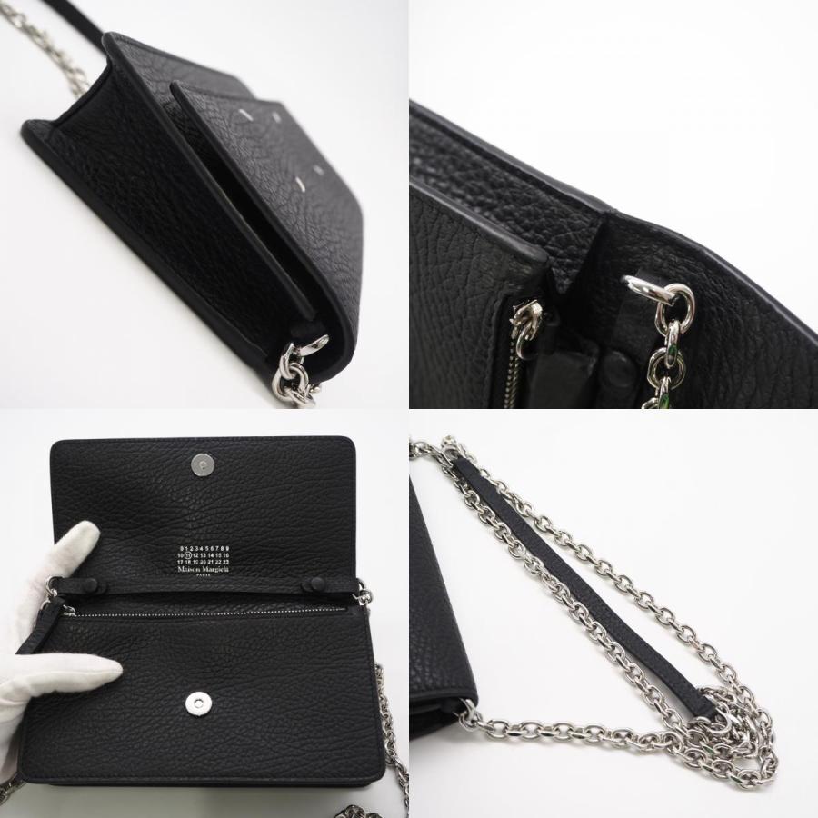 Maison Margiela 黒 レザー チェーンウォレット ☆3日以内返品可☆ 美品 MAISON MARGIELA メゾンマルジェラ 4ステッチ