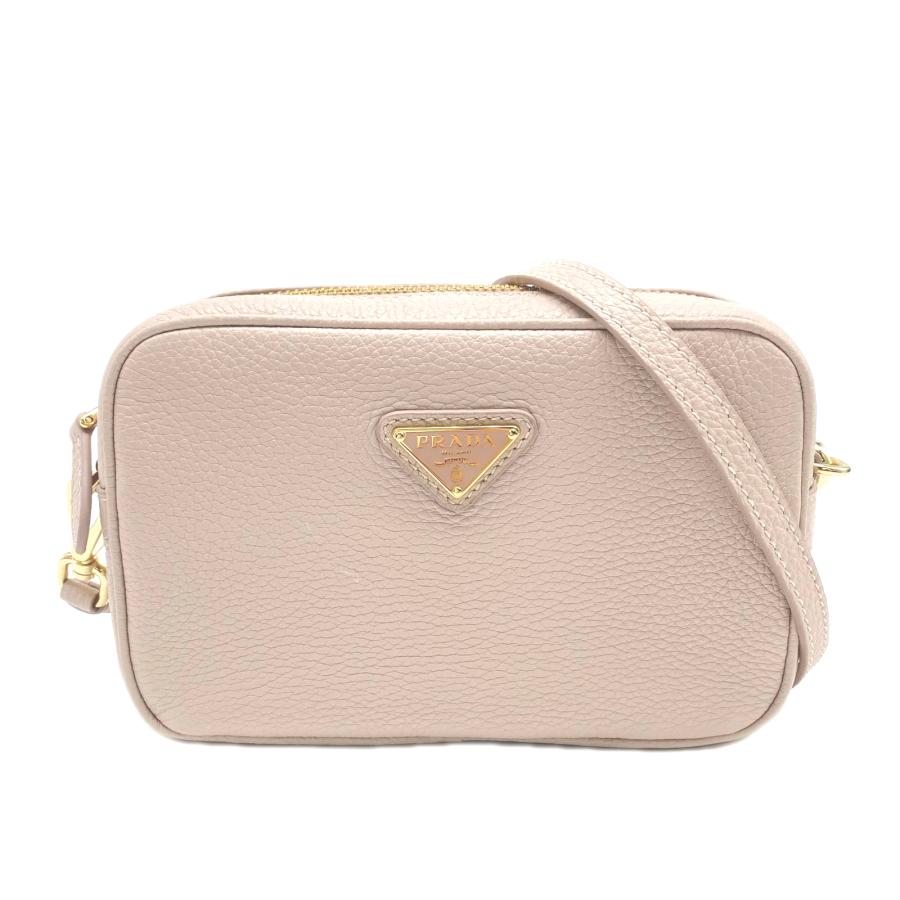 ★3日以内返品可★ 極美品 PRADA プラダ レザー レザー ミニバッグ 1NF060 ショルダーバッグ ピンク ベージュ | PRADA | 01