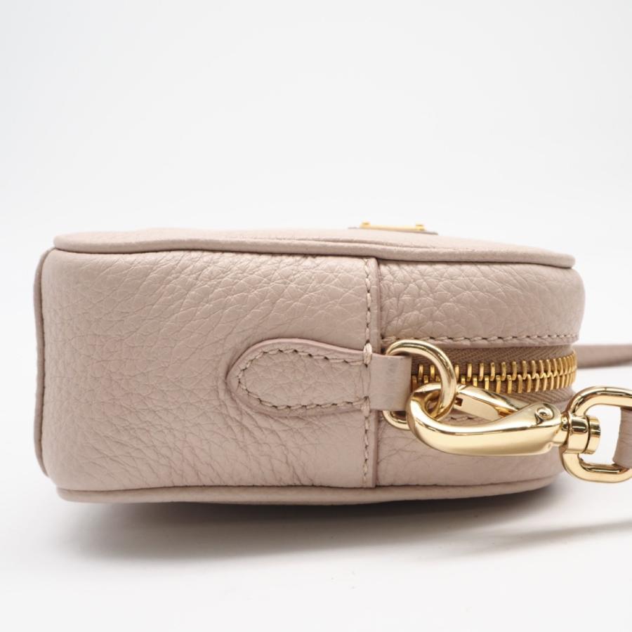 ★3日以内返品可★ 極美品 PRADA プラダ レザー レザー ミニバッグ 1NF060 ショルダーバッグ ピンク ベージュ | PRADA | 05