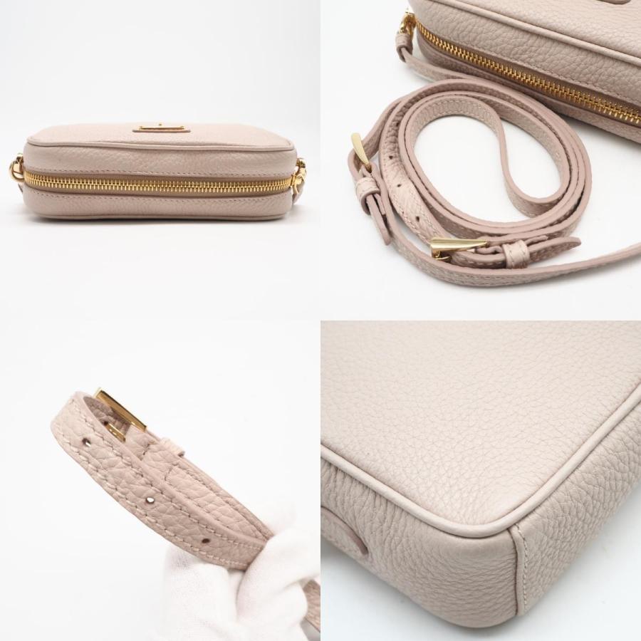 ★3日以内返品可★ 極美品 PRADA プラダ レザー レザー ミニバッグ 1NF060 ショルダーバッグ ピンク ベージュ | PRADA | 07