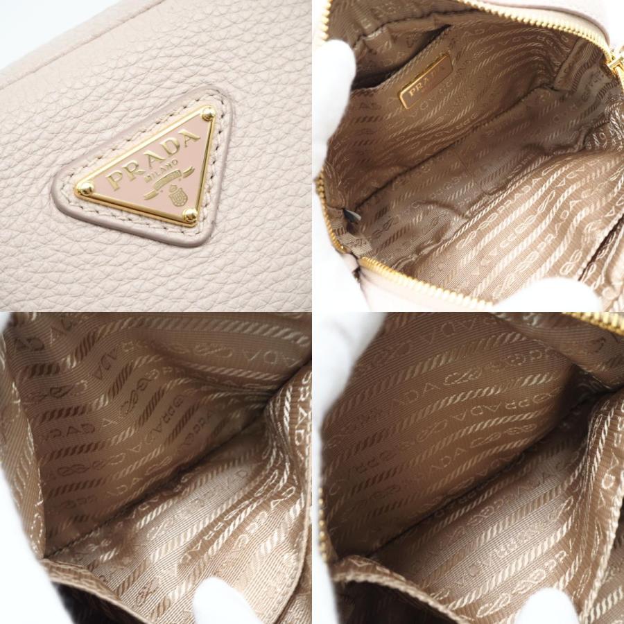★3日以内返品可★ 極美品 PRADA プラダ レザー レザー ミニバッグ 1NF060 ショルダーバッグ ピンク ベージュ | PRADA | 08