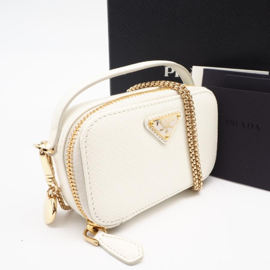 ★3日以内返品可★ 未使用 PRADA プラダ サフィアーノ トライアングル ミニポーチ 1NR025 2wayショルダーバッグ | PRADA
