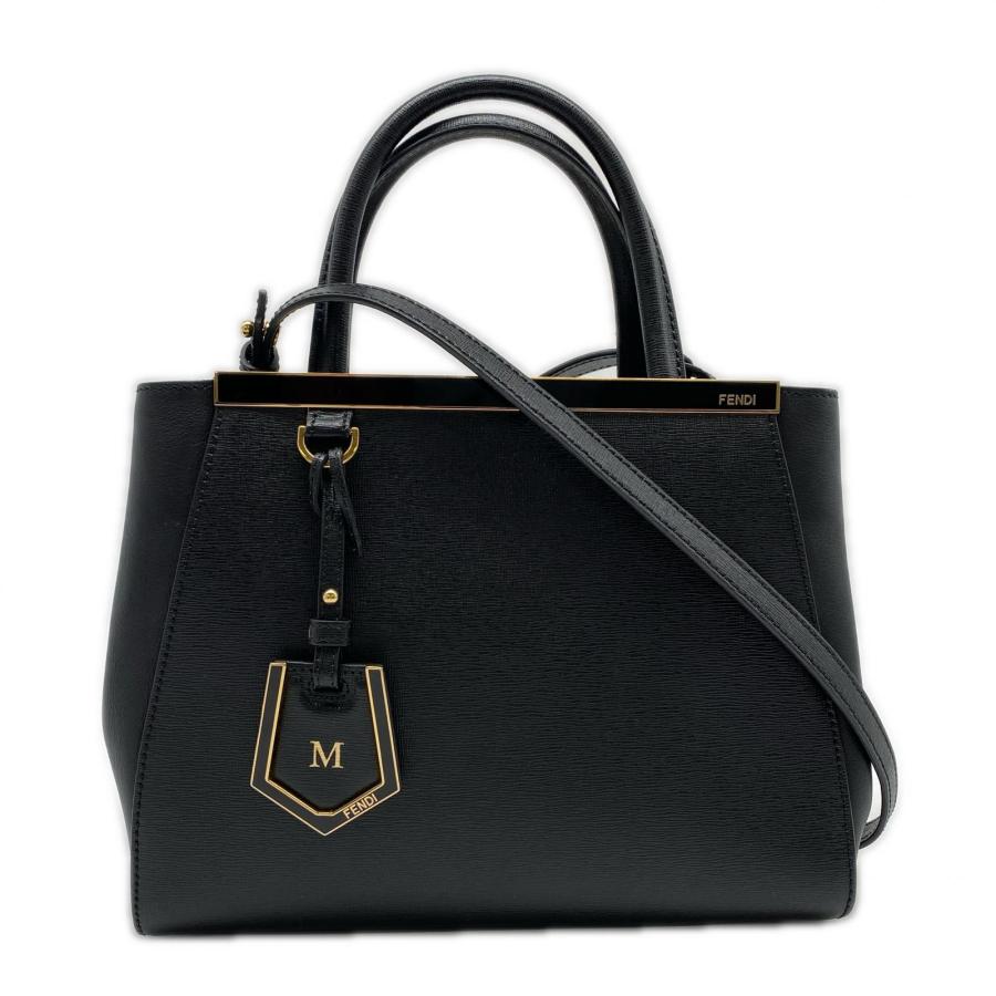 ★3日以内返品可★ 美品 FENDI フェンディ レザー プチトゥージュール 8BH253 2wayハンドバッグ ブラック