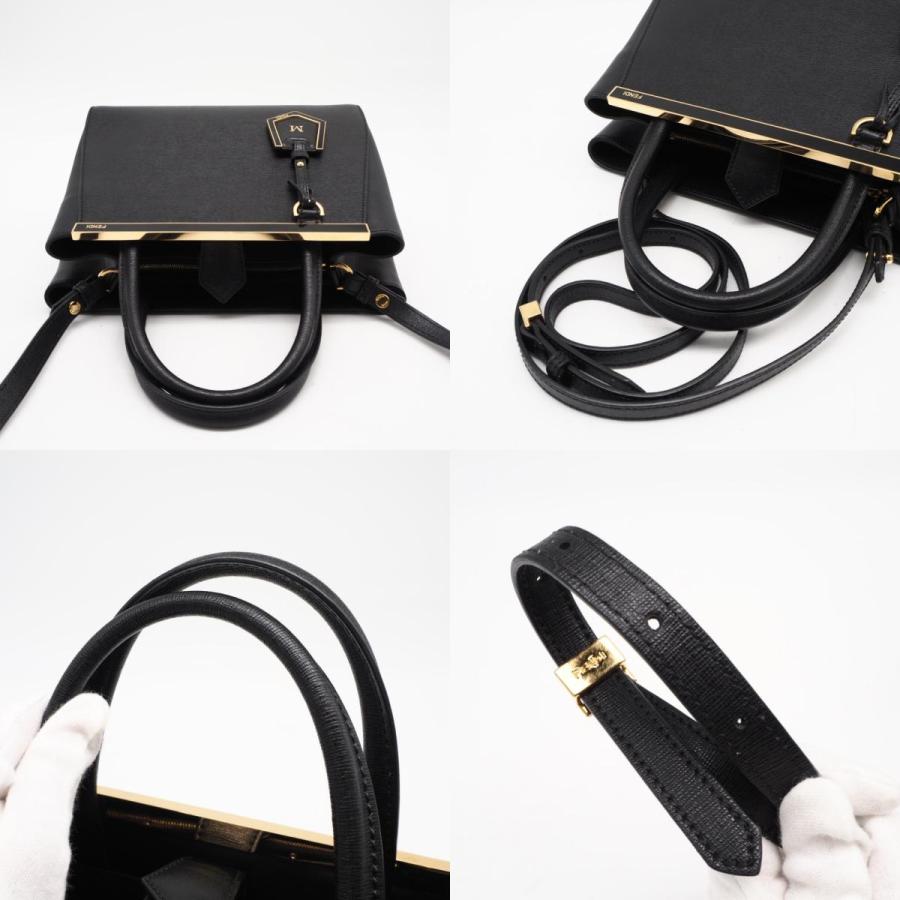 ★3日以内返品可★ 美品 FENDI フェンディ レザー プチトゥージュール 8BH253 2wayハンドバッグ ブラック