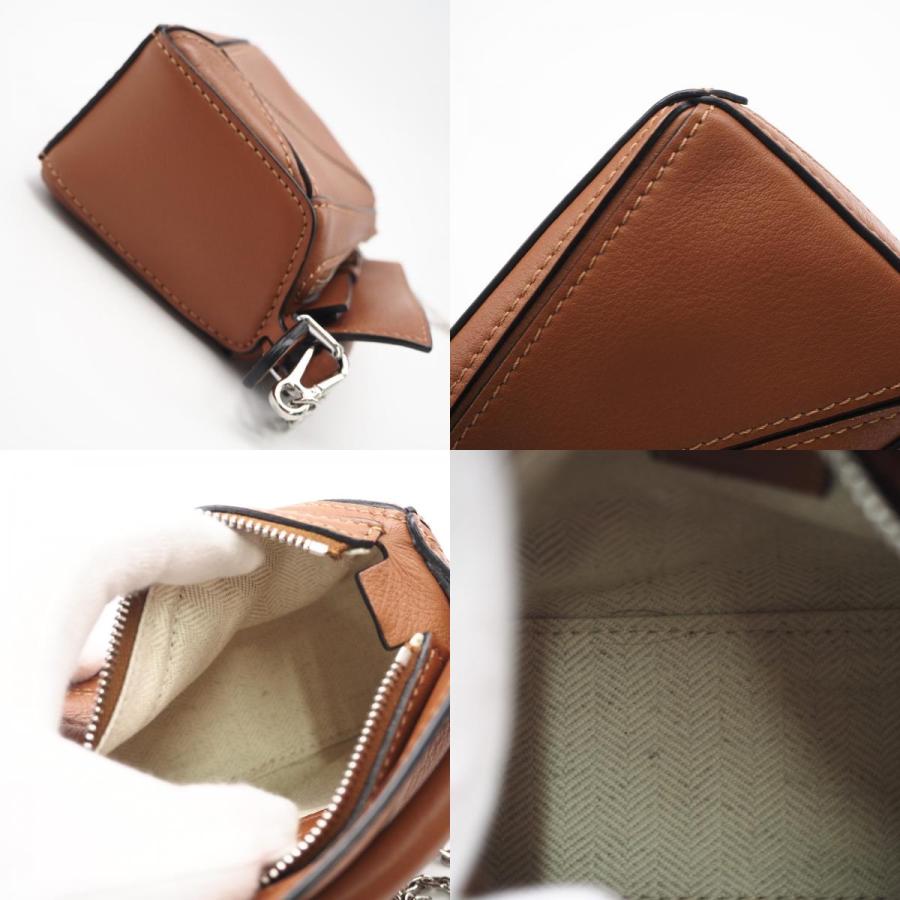 ★3日以内返品可★ 極美品 LOEWE ロエベ カーフスキン PUZZLE EDGE MINI タン A510P88X26の画像