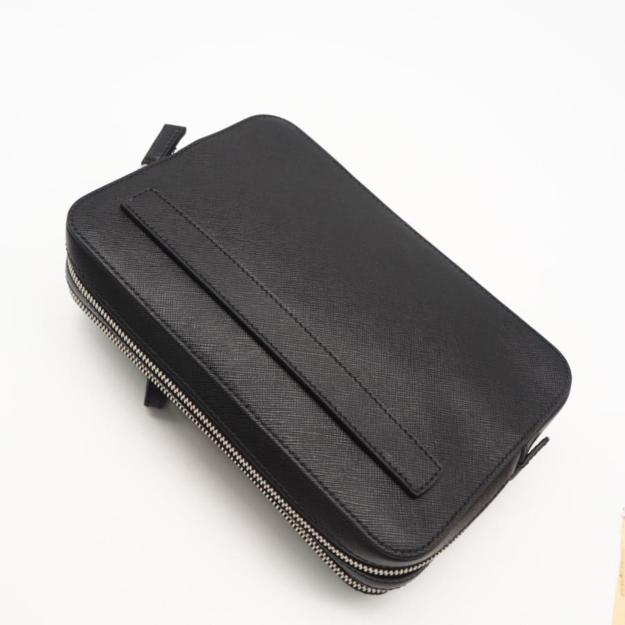 ★3日以内返品可★ 美品 PRADA プラダ サフィアーノ セカンドバッグ 2VF052 クラッチバッグ ブラック グレー | PRADA | 02