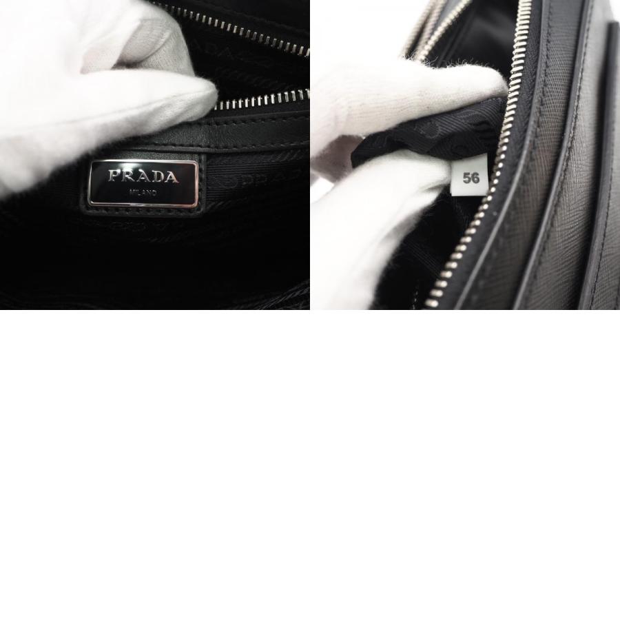 ★3日以内返品可★ 美品 PRADA プラダ サフィアーノ セカンドバッグ 2VF052 クラッチバッグ ブラック グレー | PRADA | 09