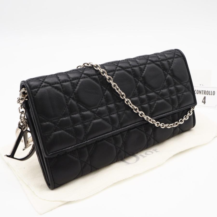 ★3日以内返品可★ 美品 Christian Dior クリスチャンディオール レディディオール カナージュ チェーンウォレット | 