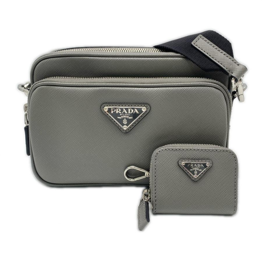★3日以内返品可★ 極美品 PRADA プラダ サフィアーノレザー ショルダーバッグ 2VH170 ショルダーバッグ グレー | PRADA | 01