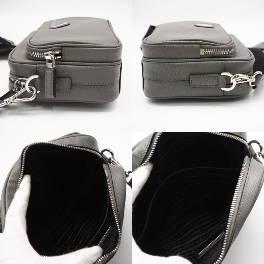 ★3日以内返品可★ 極美品 PRADA プラダ サフィアーノレザー ショルダーバッグ 2VH170 ショルダーバッグ グレー | PRADA | 08