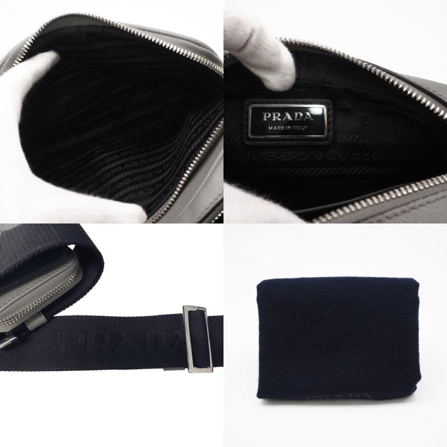 ★3日以内返品可★ 極美品 PRADA プラダ サフィアーノレザー ショルダーバッグ 2VH170 ショルダーバッグ グレー | PRADA | 09