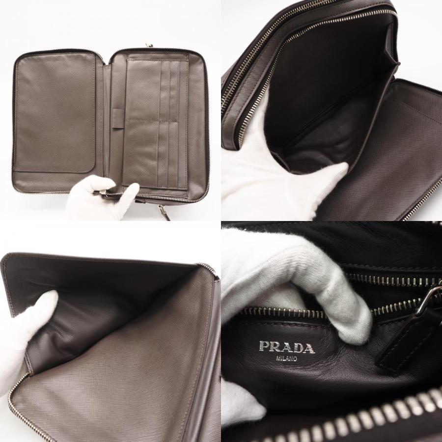 ★3日以内返品可★  PRADA プラダ サフィアーノレザー セカンドバッグ 2VF052 セカンドバッグ グレージュ | PRADA | 08