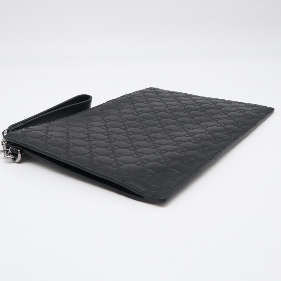 GUCCI ブラック レザー クラッチバッグ GUCCI（グッチ） ☆3日以内返品可☆ 極美品 グッチシマ レザー