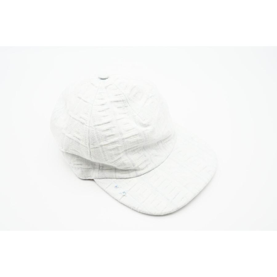 ★3日以内返品可★ 極美品 FENDI フェンディ コットン デニム ダメージ加工 ロゴキャップ M/L ホワイト59cm L | FENDI | 07