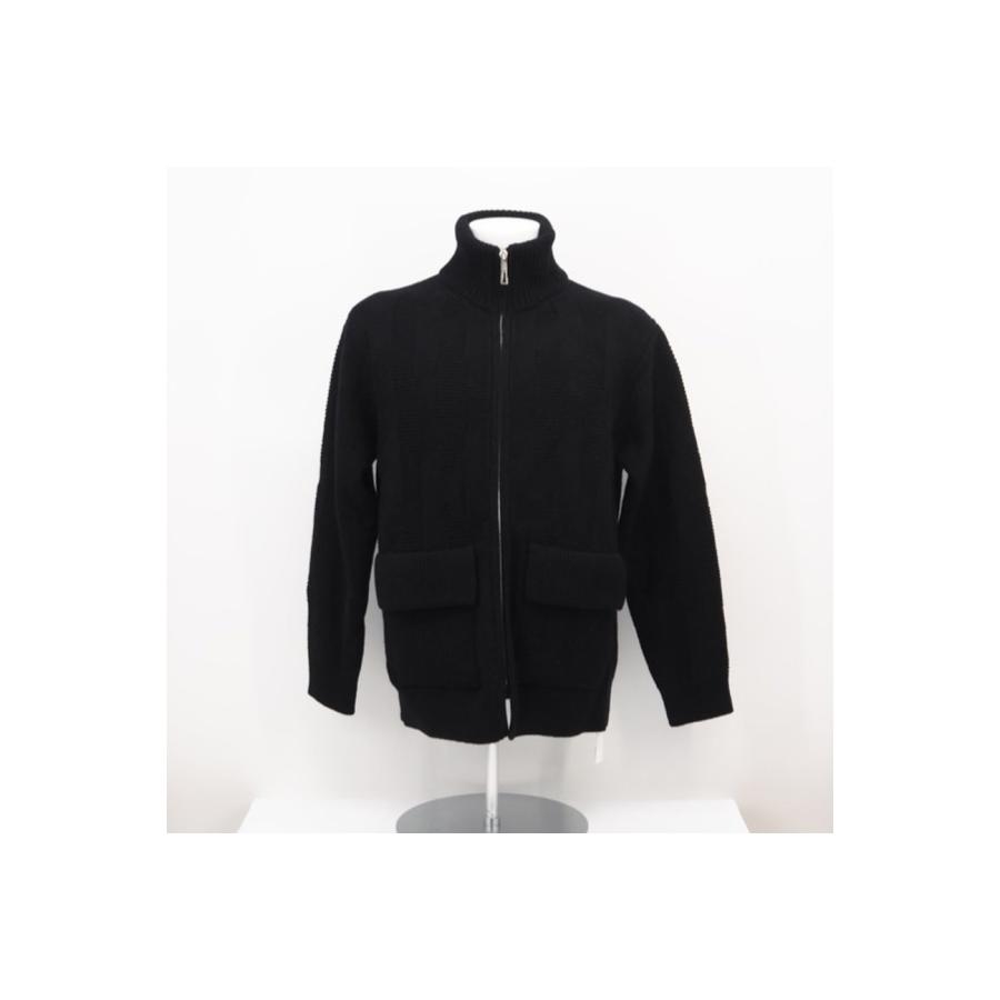 ★3日以内返品可★ 極美品 HERMES エルメス ウール ナイロン ブルゾン ニットジャケットブラック 38 38 | HERMES