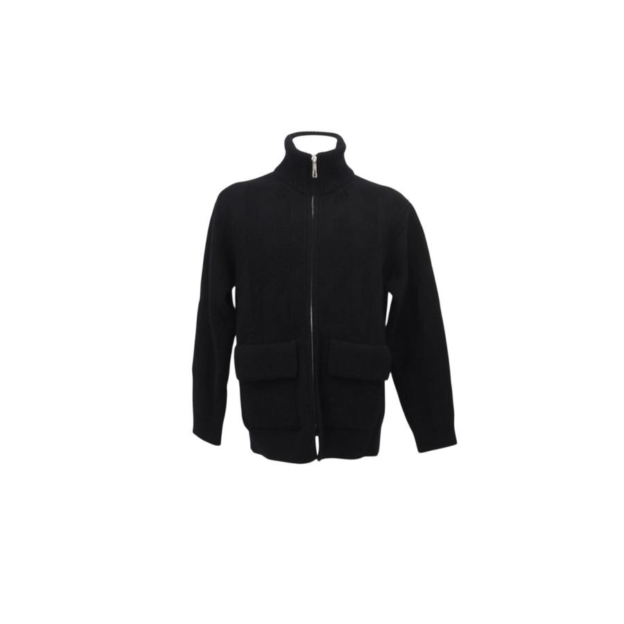 ★3日以内返品可★ 極美品 HERMES エルメス ウール ナイロン ブルゾン ニットジャケットブラック 38 38 | HERMES | 01