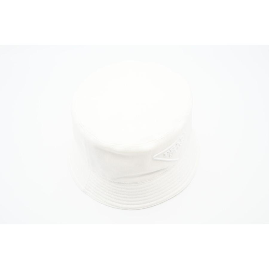 ★3日以内返品可★ 極美品 PRADA プラダ コットン トライアングルロゴ刺繍 バケットハット L CN59cm L | PRADA | 06