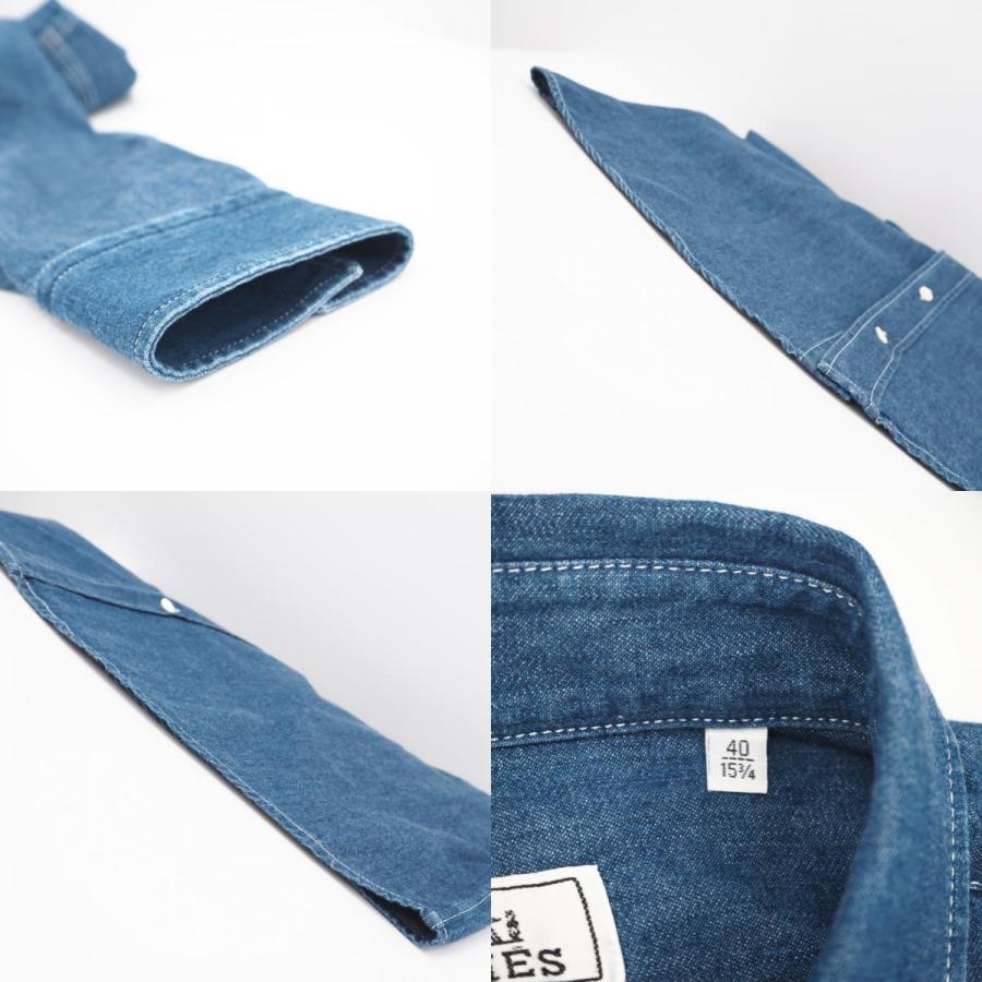 ★3日以内返品可★ 極美品 HERMES エルメス コットン 23AW デニムシャツ 40 15 3/4 40(15.75) - | HERMES | 08