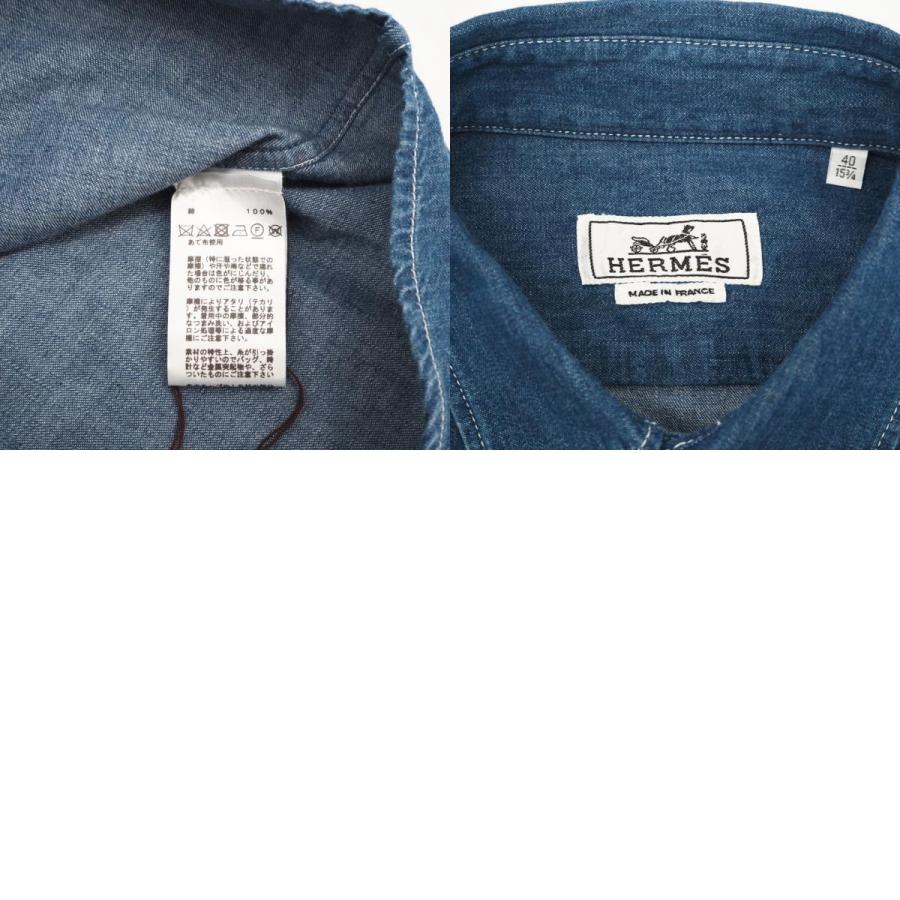 ★3日以内返品可★ 極美品 HERMES エルメス コットン 23AW デニムシャツ 40 15 3/4 40(15.75) - | HERMES | 09