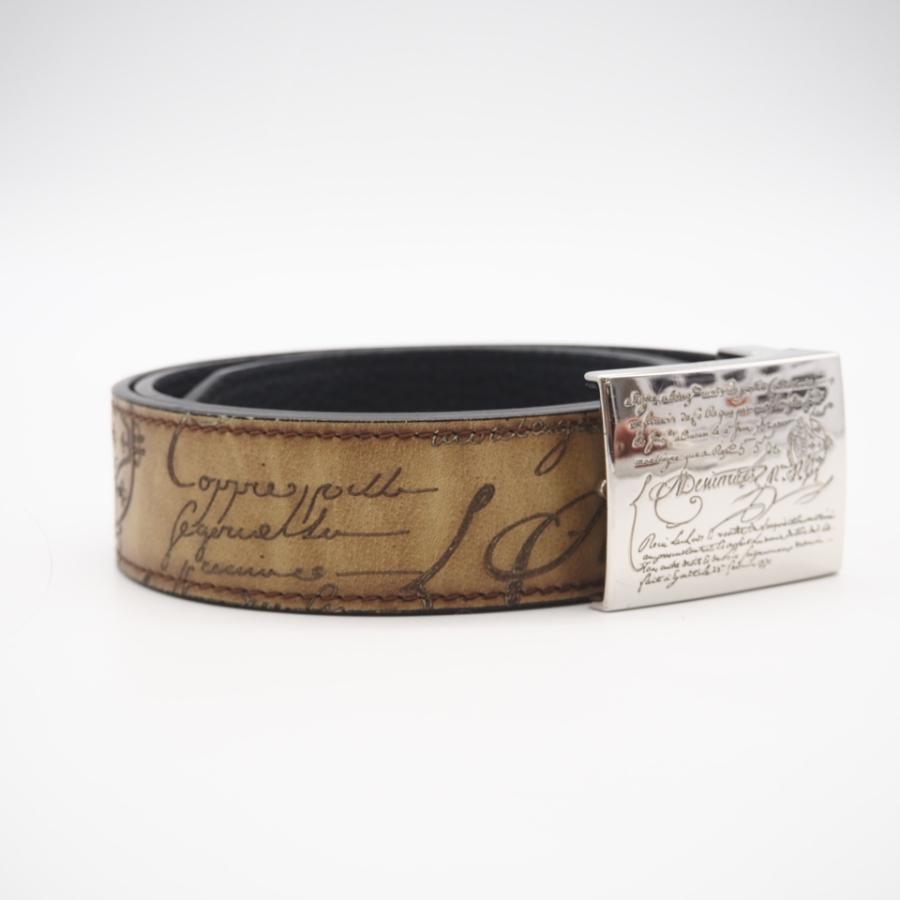 ★3日以内返品可★ 美品 Berluti ベルルッティ カリグラフィ レザー バックル ベルト - ベルト ブラウン ブラック | 