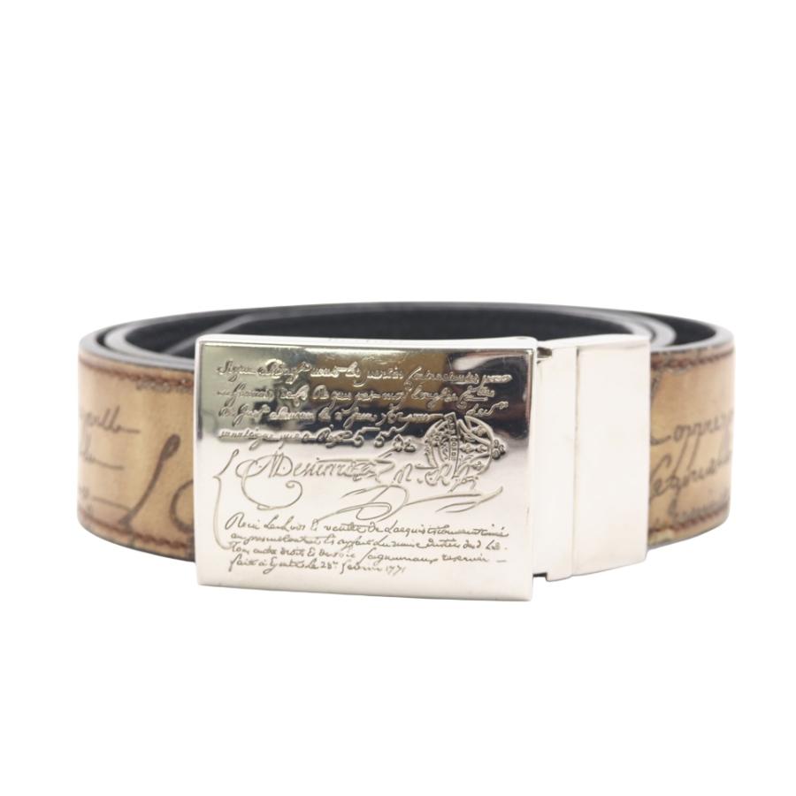 ★3日以内返品可★ 美品 Berluti ベルルッティ カリグラフィ レザー バックル ベルト - ベルト ブラウン ブラック |  | 01