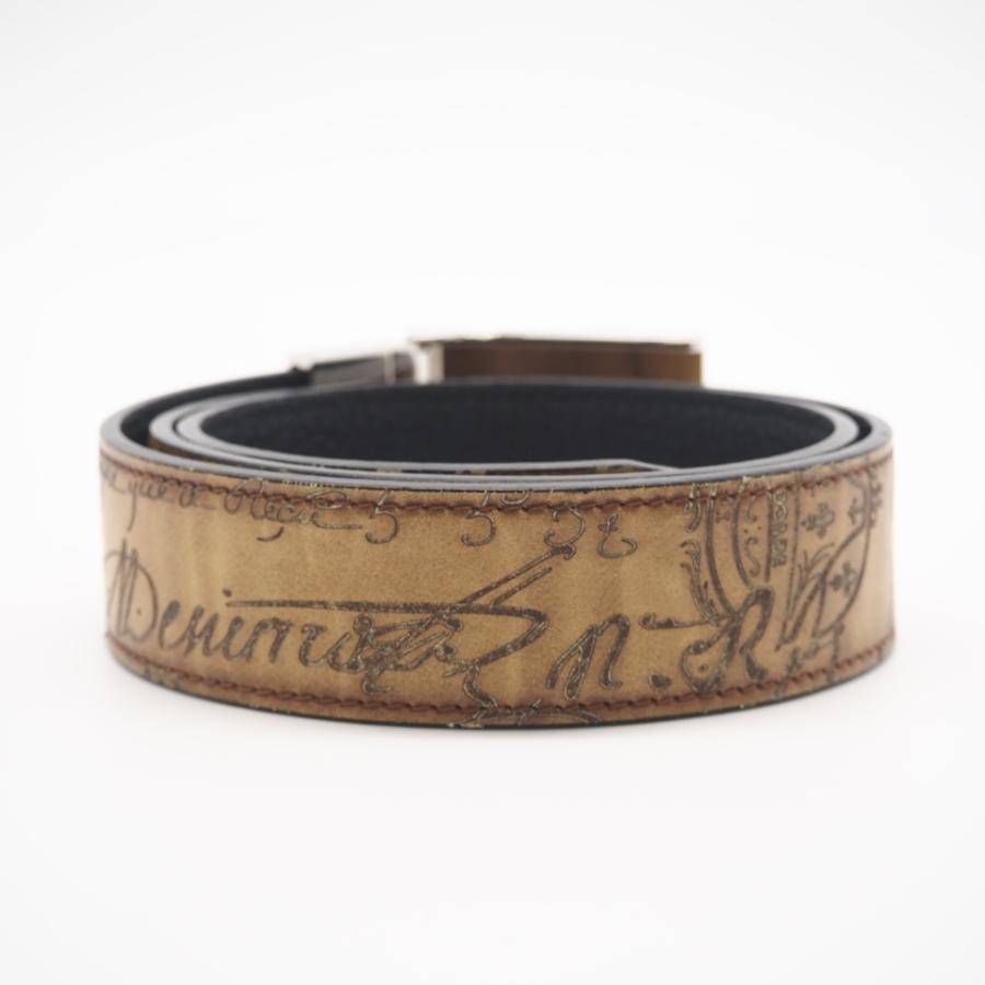 ★3日以内返品可★ 美品 Berluti ベルルッティ カリグラフィ レザー バックル ベルト - ベルト ブラウン ブラック |  | 02