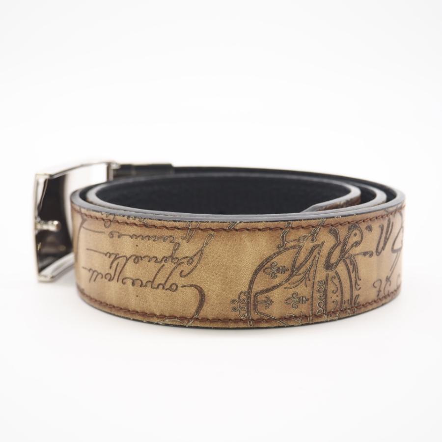 ★3日以内返品可★ 美品 Berluti ベルルッティ カリグラフィ レザー バックル ベルト - ベルト ブラウン ブラック |  | 03