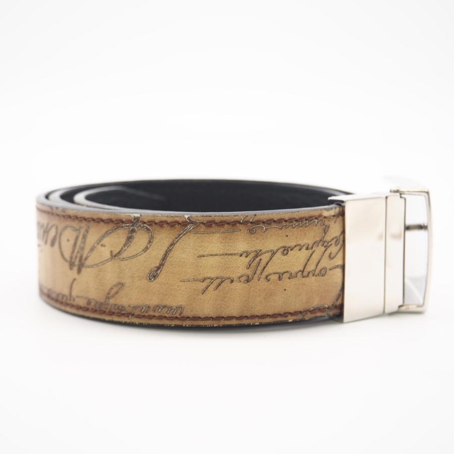 ★3日以内返品可★ 美品 Berluti ベルルッティ カリグラフィ レザー バックル ベルト - ベルト ブラウン ブラック |  | 04