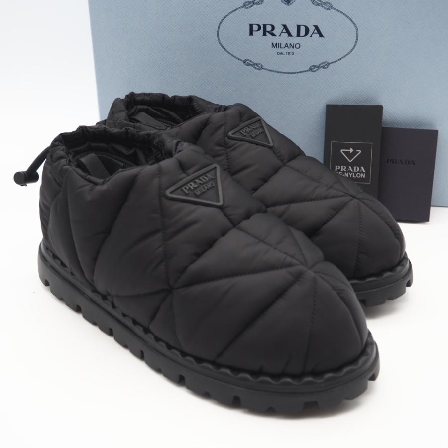 ★3日以内返品可★ 極美品 PRADA プラダ キルティング ナイロン ロゴ パディングブーツ 7 24 1S704M ブーツ | PRADA