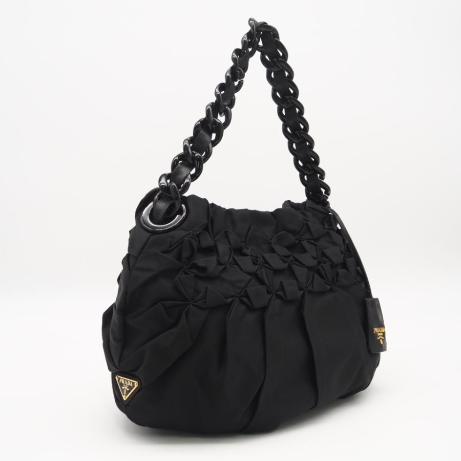 PRADA（プラダ） ☆3日以内返品可☆ ナイロン 三角ロゴ フリル プラ 