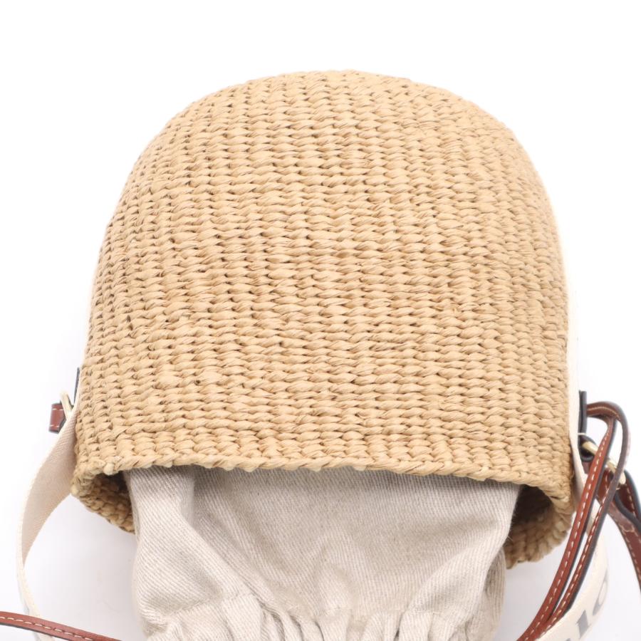 ★3日以内返品可★ 美品 Chloe クロエ ラフィア リネン Woody スモールバスケット CHC22SS381G55 | Chloe | 07