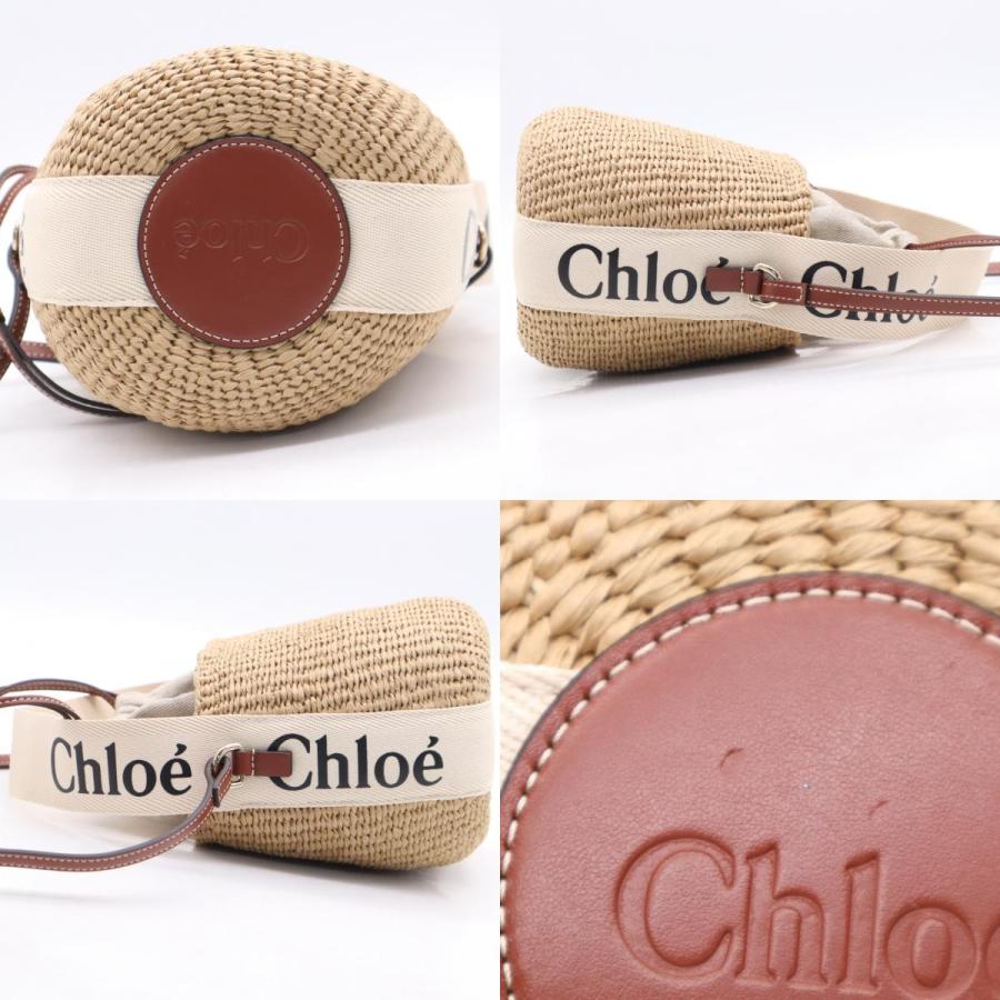 ★3日以内返品可★ 美品 Chloe クロエ ラフィア リネン Woody スモールバスケット CHC22SS381G55 | Chloe | 08