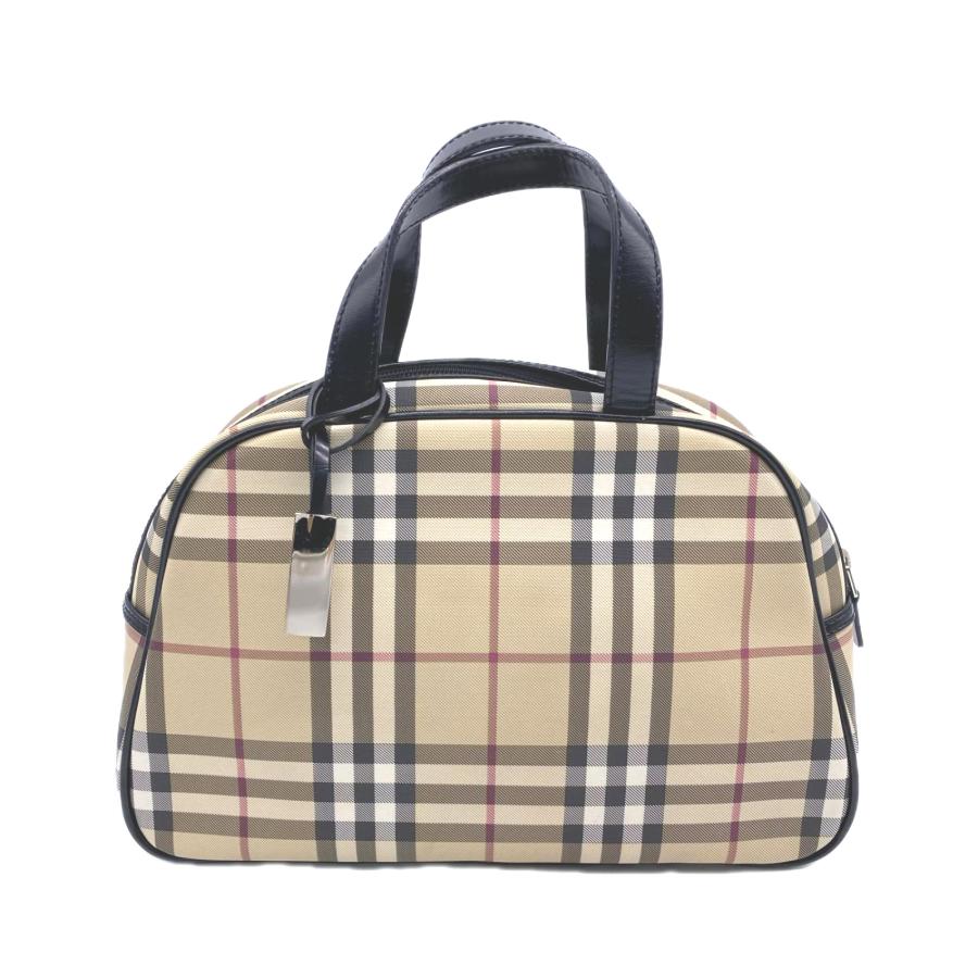 希少 バーバリー ノバチェック ハンドバッグ A4 ウール レザー ベージュ BURBERRY（バーバリー） ☆3日以内返品可☆ 美品 ノバチェック