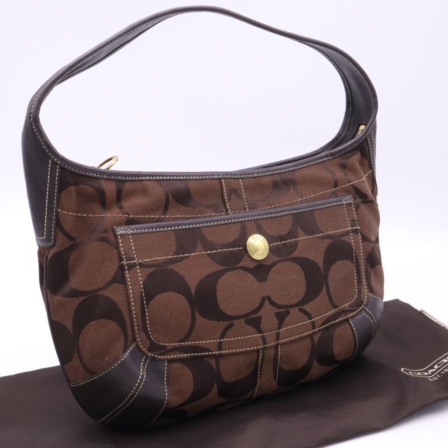 COACH　ハンドバッグ　シグネチャー　キャンバス　レザー　ワンショルダー COACH（コーチ） ☆3日以内返品可☆ 美品 キャンバス シグネチャー