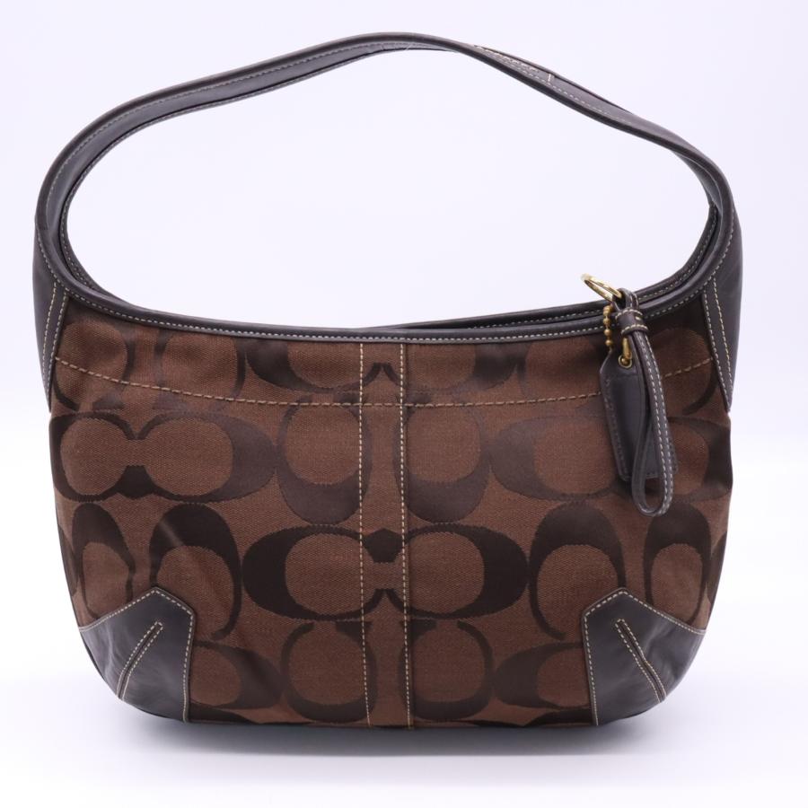 COACH　ハンドバッグ　シグネチャー　キャンバス　レザー　ワンショルダー COACH（コーチ） ☆3日以内返品可☆ 美品 キャンバス シグネチャー