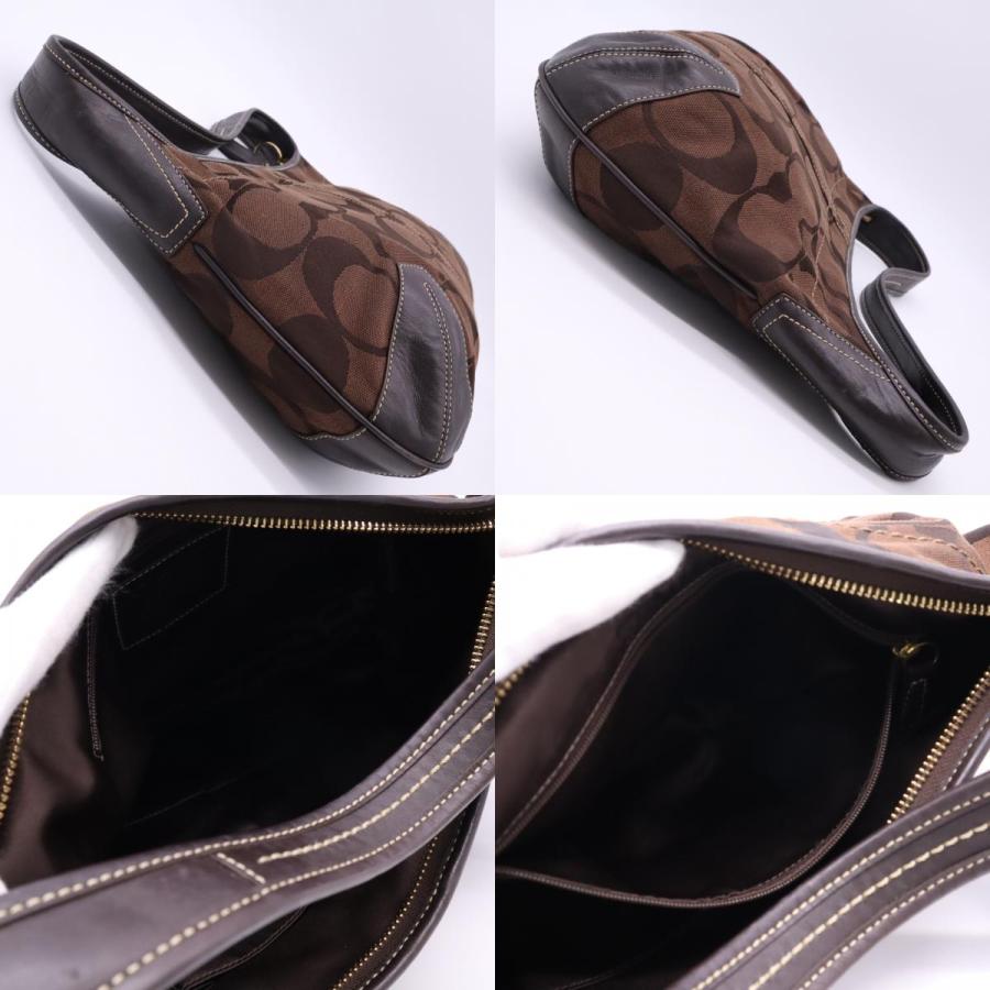 COACH　ハンドバッグ　シグネチャー　キャンバス　レザー　ワンショルダー COACH（コーチ） ☆3日以内返品可☆ 美品 キャンバス シグネチャー