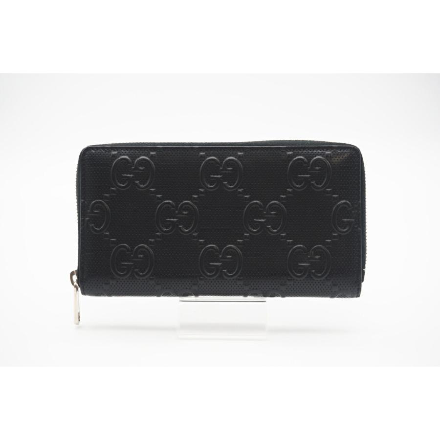 ★3日以内返品可★ 美品 GUCCI グッチ GGエンボス ジップアラウンドウォレット 625558 長財布 ブラック | GUCCI