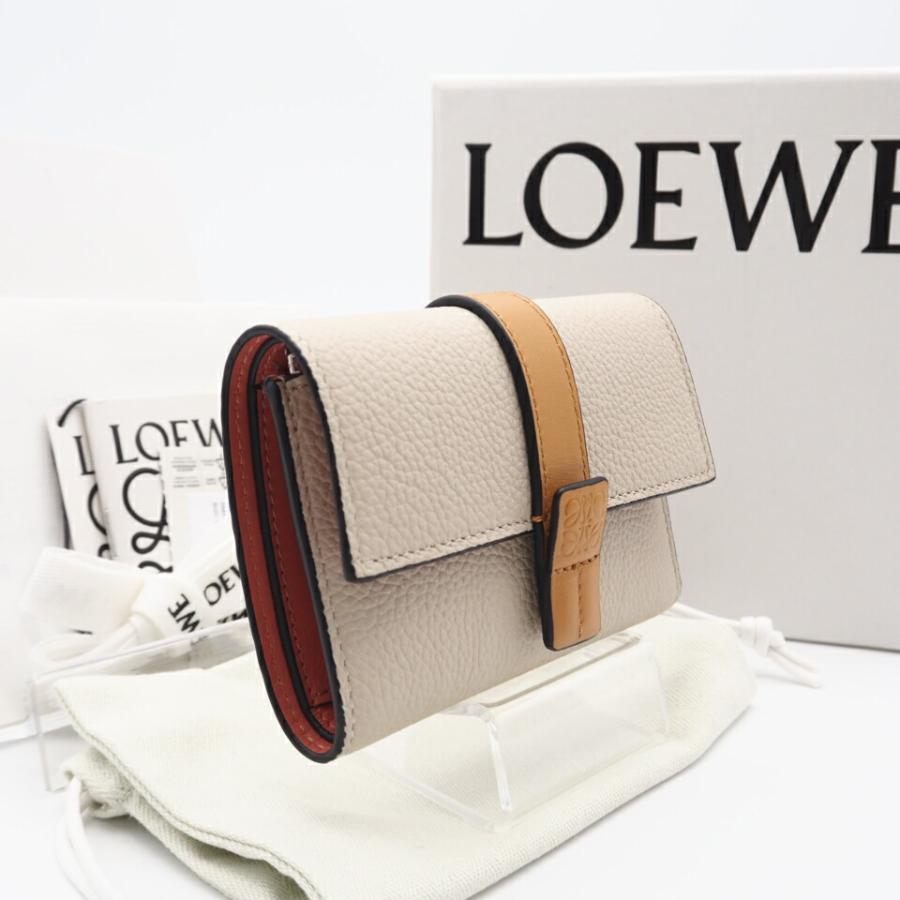 ★3日以内返品可★ 美品 LOEWE ロエベ ソフトカーフレザー スモール バーティカル ウォレット ライトオーツ ハニー | LOEWE