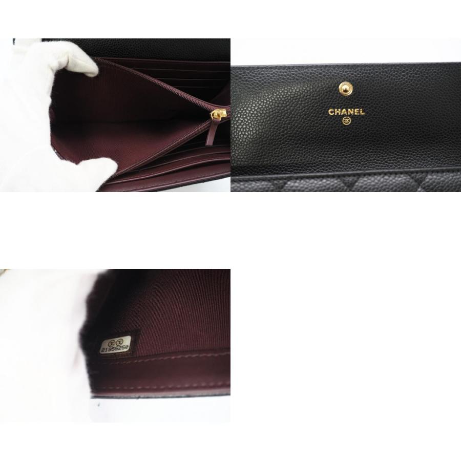 ★3日以内返品可★ 極美品 CHANEL シャネル キャビアスキン マトラッセ フラップ ロング ウォレット A50096 | CHANEL | 09