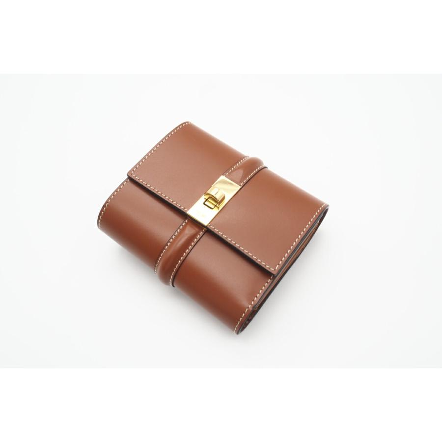 ★3日以内返品可★ 美品 CELINE セリーヌ サテンドカーフスキン スモール トリフォールドウォレット 16セーズ | CELINE | 02