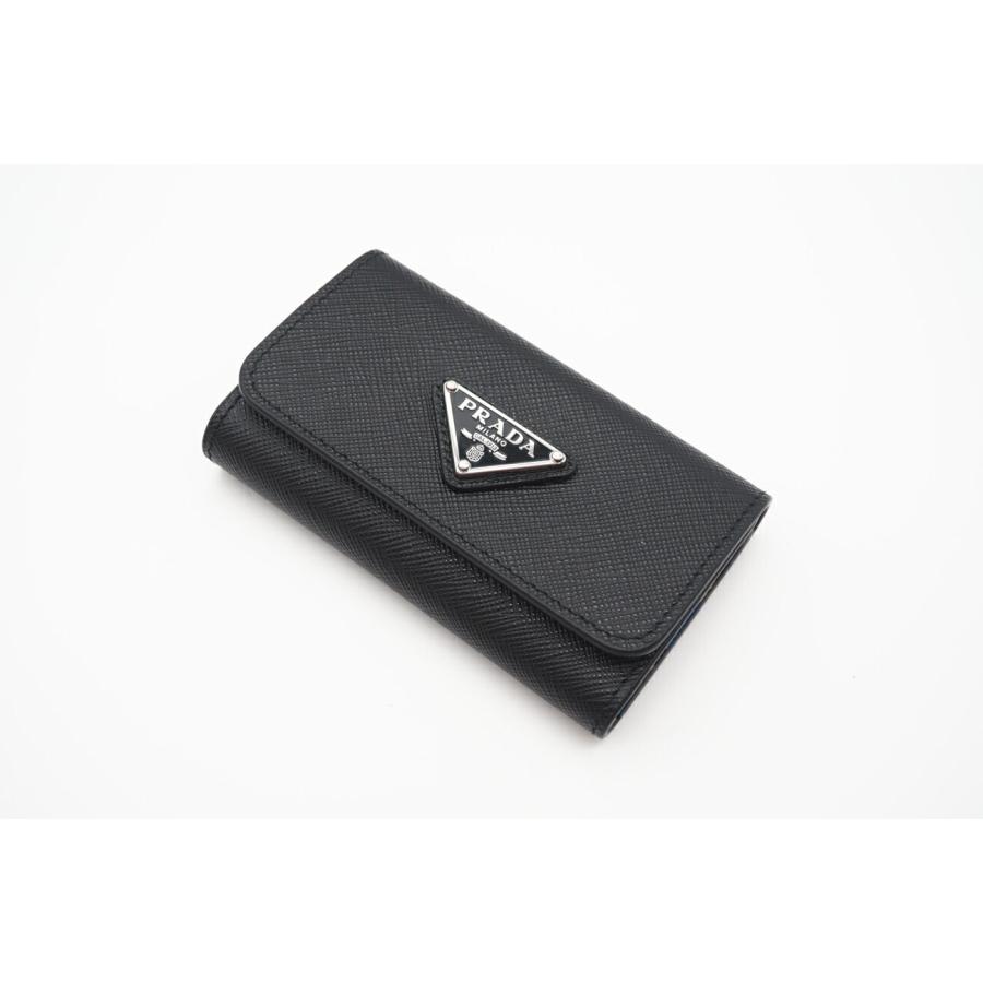 ★3日以内返品可★ 極美品 PRADA プラダ サフィアーノ トライアングル キーケース 1PG004 キーケース ブラック | PRADA | 02