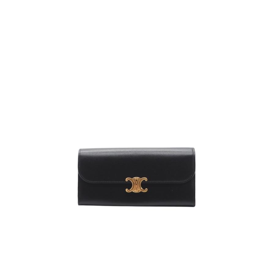 ★3日以内返品可★ 美品 CELINE セリーヌ シャイニーカーフスキン ラージウォレット トリオンフ | CELINE | 01