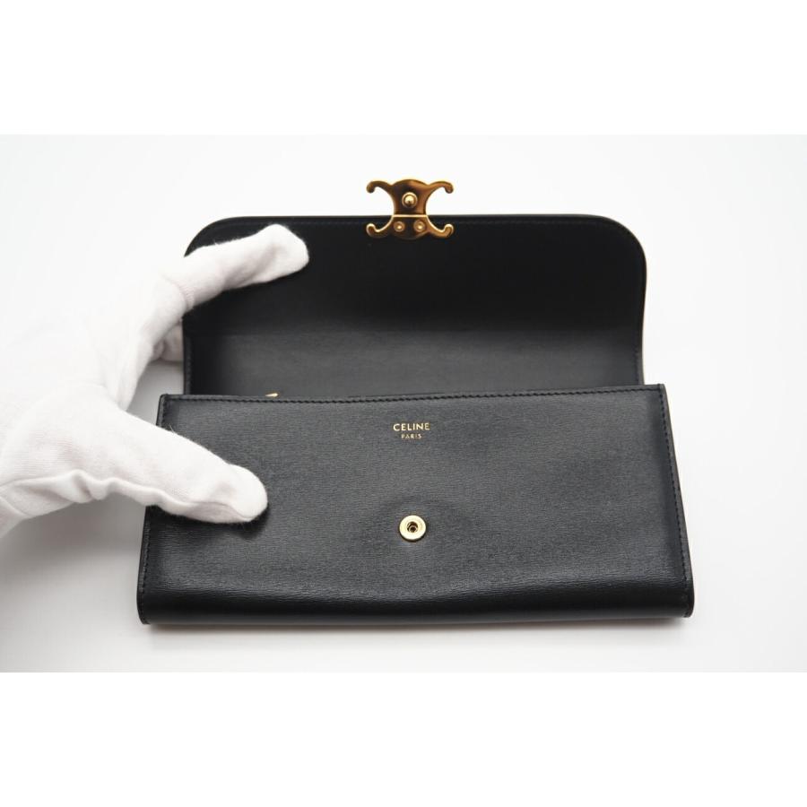 ★3日以内返品可★ 美品 CELINE セリーヌ シャイニーカーフスキン ラージウォレット トリオンフ | CELINE | 08